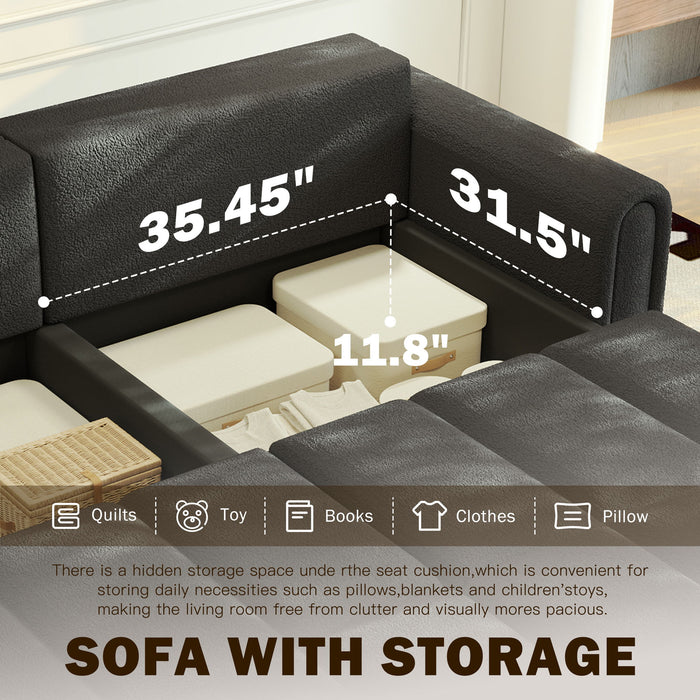 4 Seater Modern Couch With Seats Storage