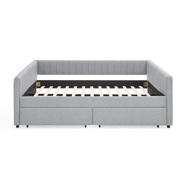 Upholstered Queen Daybed With 2 Drawers