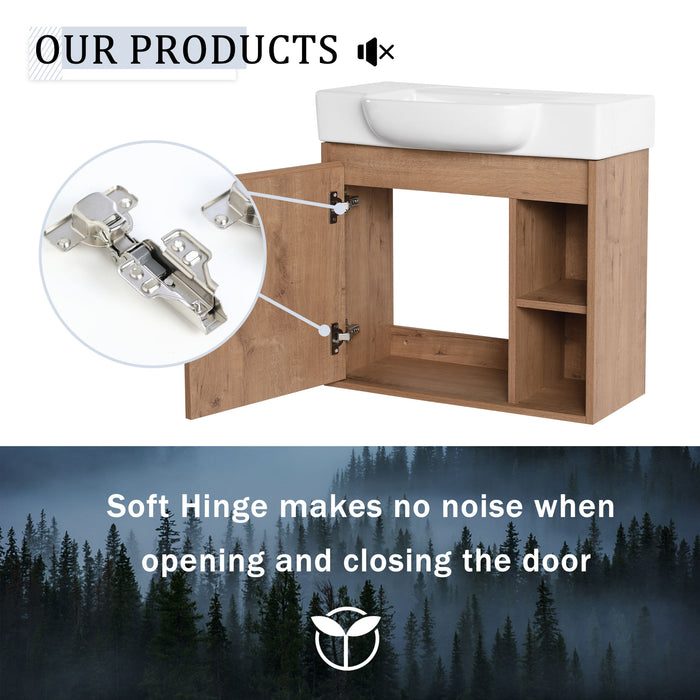 Wall Mounted Bathroom Vanity & Sink & Soft Close Door