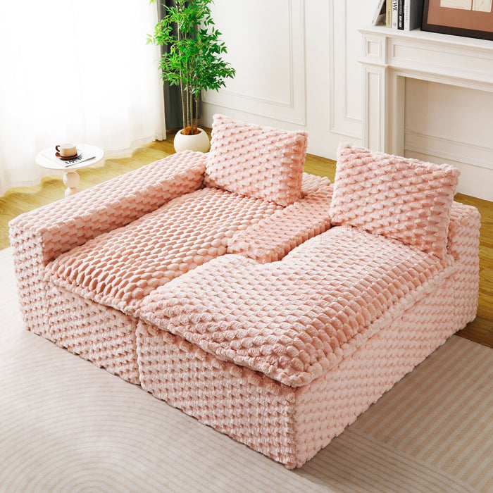 Modular Sofa, Convertible Twin Seat With Chaise Lounge