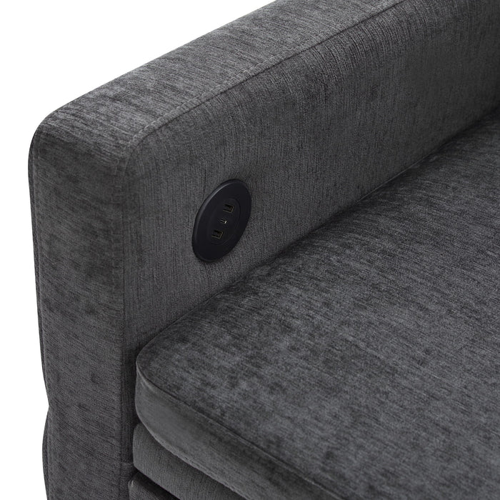 Convertible Sofa Bed Loveseat With Adjustable Backrest And USB Ports