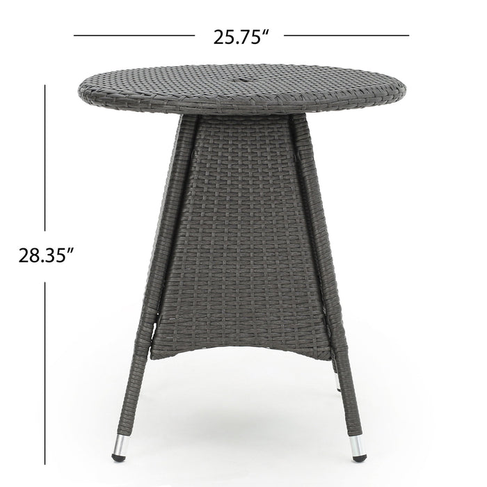 Outdoor Rattan Bistrotable With Surface Round - Gray