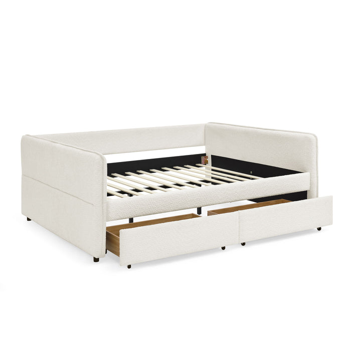 Upholstered Daybed & 2 Drawers