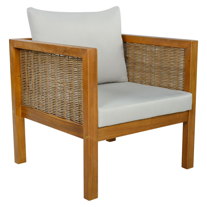 2 Piece Outdoor Armchair Set With Cushion