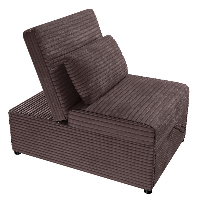 Sleeper Sofa Chair With Plush Cushion And Pull Out Bed Convertible Couch With Matching Pillow - Chocolate