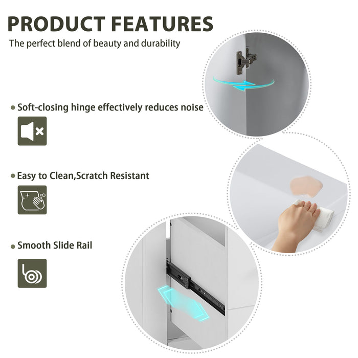 Bathroom Vanity With Sink Combo, Storage Cabinet, Freestanding Set With 3 Drawers & Soft Closing Doors