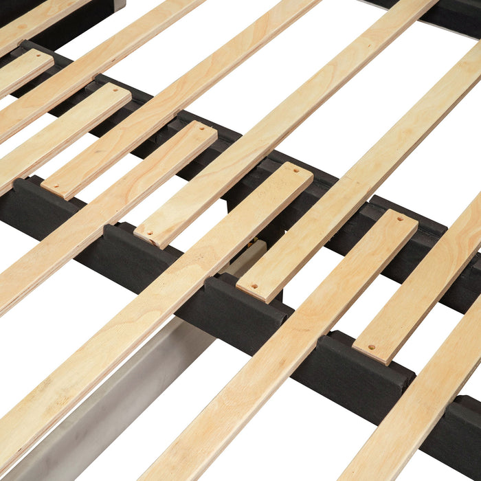 Upholstered Daybed With Cloud-Shaped Backrest, Trundle & 2 Drawers And USB Ports