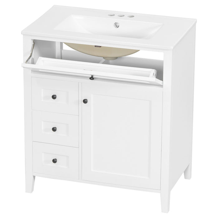 Bathroom Vanity With Sink, 3 Drawers And Adjustable Shelf, Freestanding Storage Unit