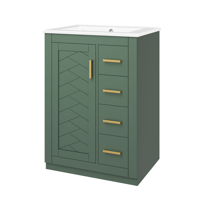 Modern Bathroom Vanity With 1 Door And 3 Drawers
