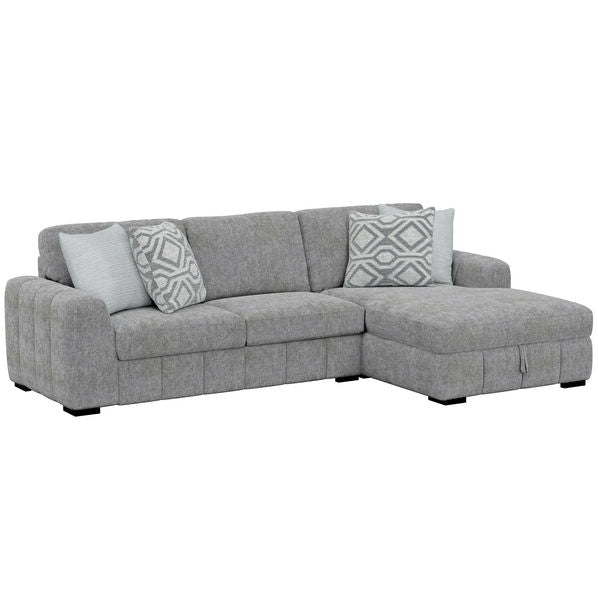 Ritchie - Sectional, With Pillows, Hidden Chaise Storage - Pewter