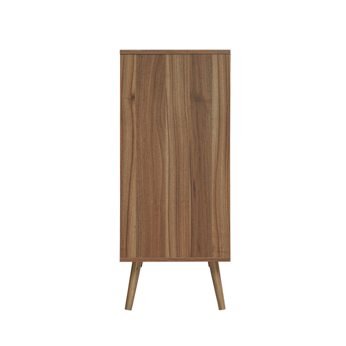 Modern 5 Drawer Accent Storage Cabinet For Living Room, Bedroom, Dining Room, Or Study - Walnut