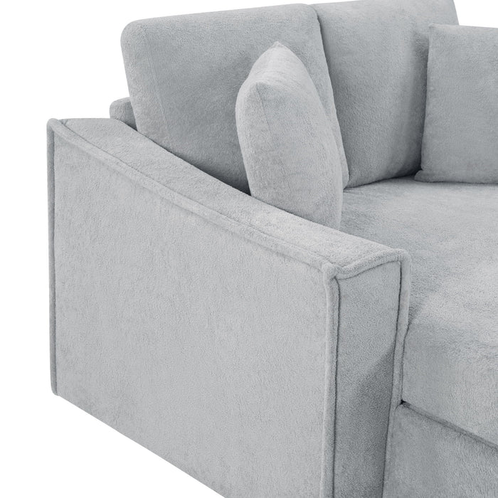Modern Chaise Sofa With Hidden Storage For Living Room