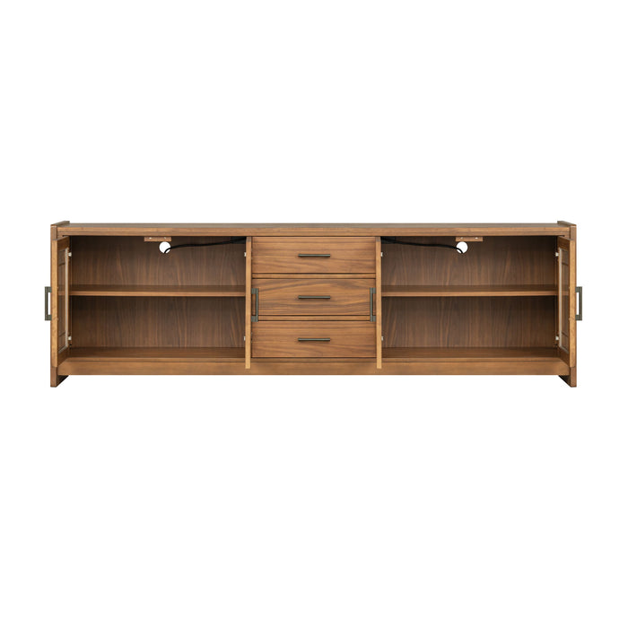 Lincoln - Large Entertainment Base - Warm Walnut