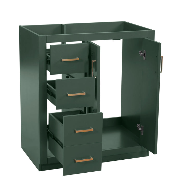 Retro Style Bathroom Vanity With 3 Drawers & Soft-Closing Doors