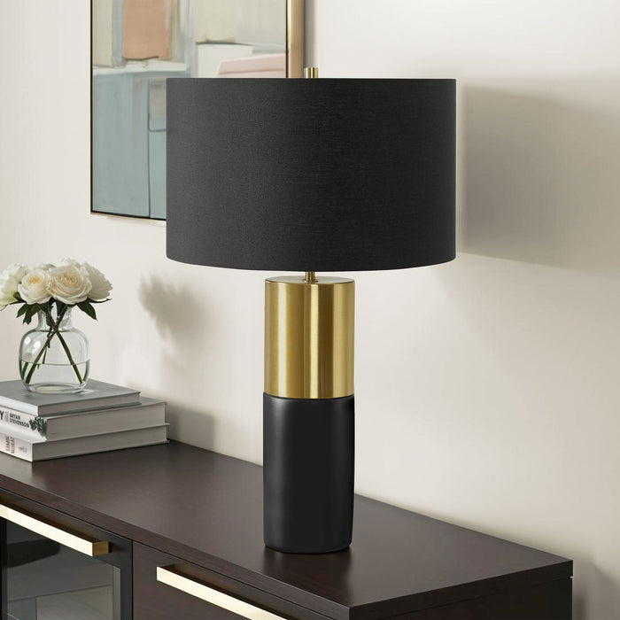 Lighting, Table Lamp, Concrete, Contemporary - Black / Gold