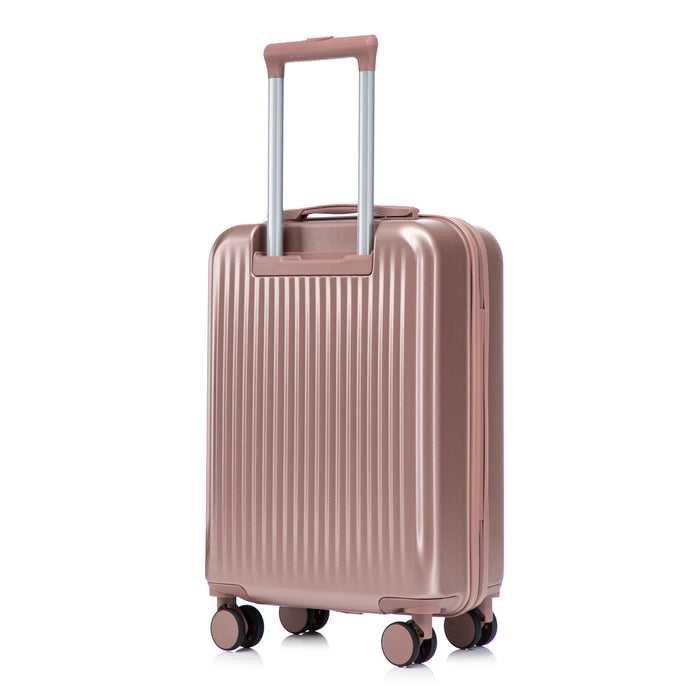 Luggage Set With Cosmetic Case, Combination Lock, Front Opening Design