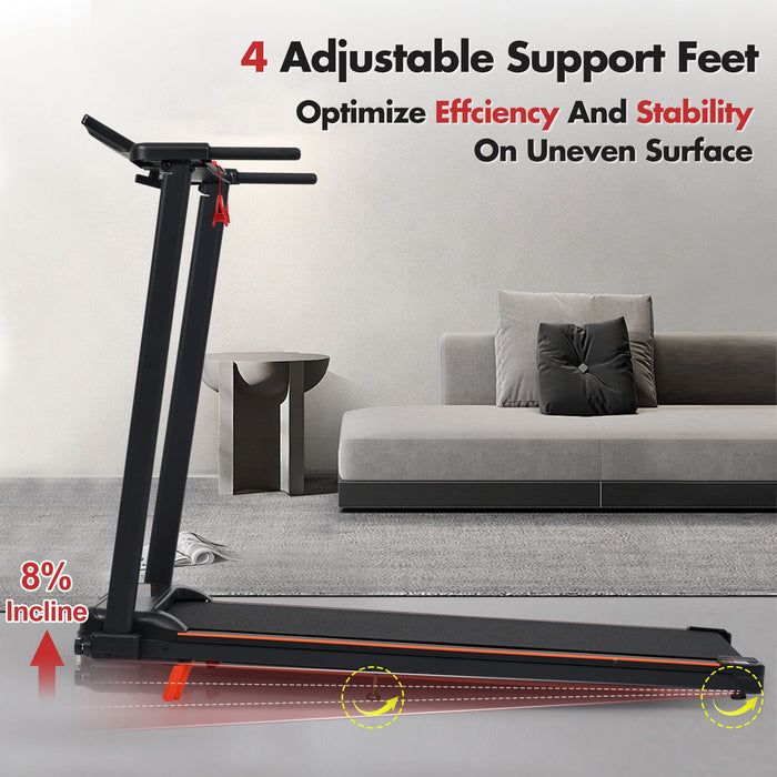 Treadmill With 8% Incline, Portable Treadmills For Home - Black