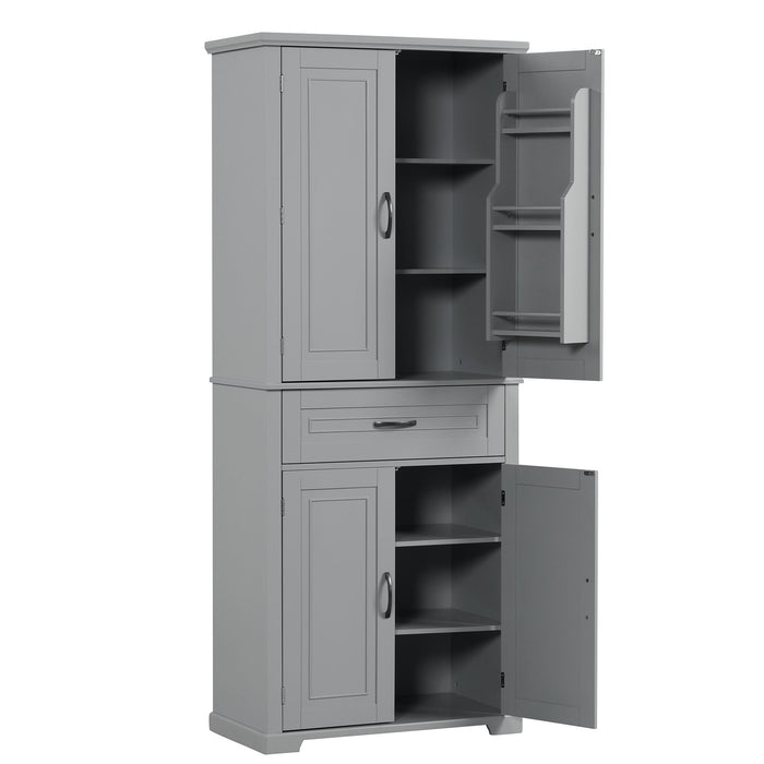 Bathroom Storage Cabinet With Doors And Drawer, Adjustable Shelf