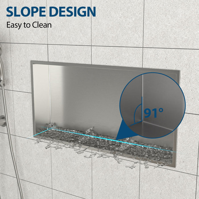 Stainless Steel Shower Niche With Seamless Design For Bathroom Storage