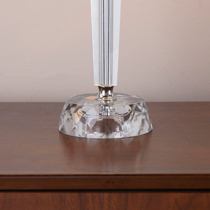 Diamond - Torch Contemporary Crystal Table Lamp (Set of 2) - Clear / Off White / Polished Nickel
