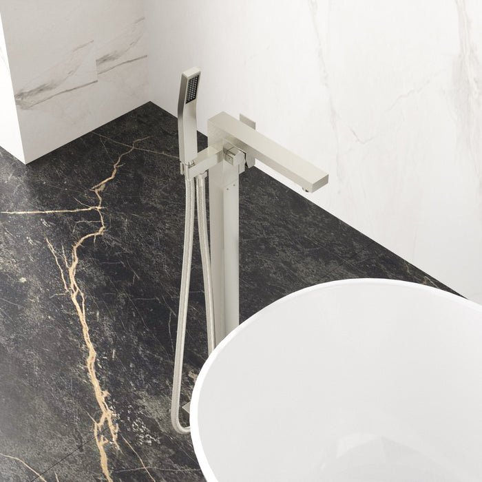 Freestanding Bathtub Faucet With Waterfall Tub Filler And Hand Shower