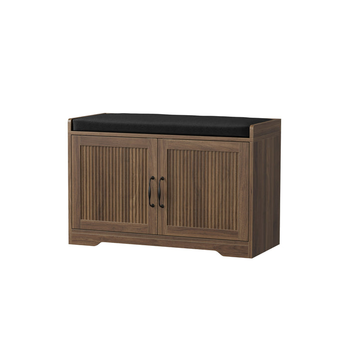 Entryway Shoe Bench With Double Doors