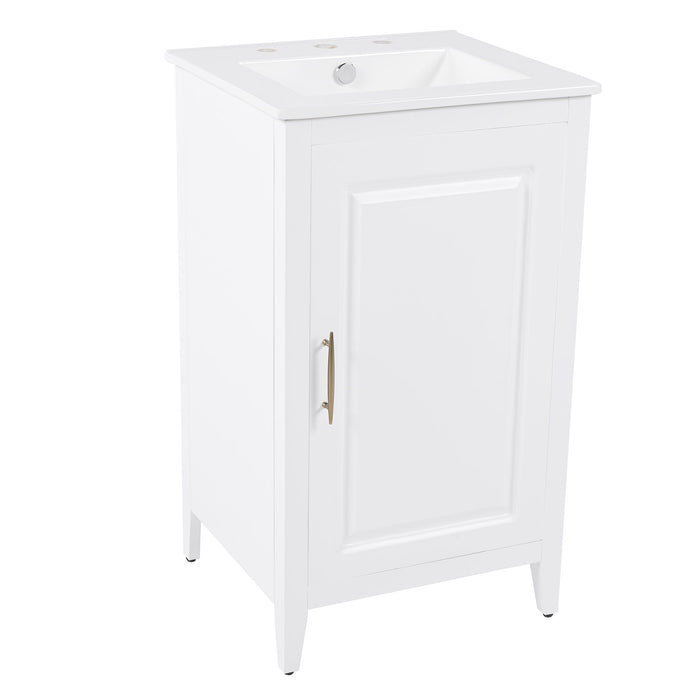 Modern Bathroom Vanity With Sink, Functional Drawer, Soft- Closing Door