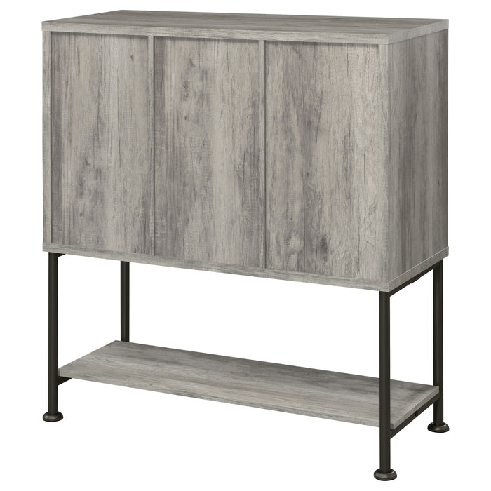 Hovander - Sliding Door Bar Cabinet - Gray
