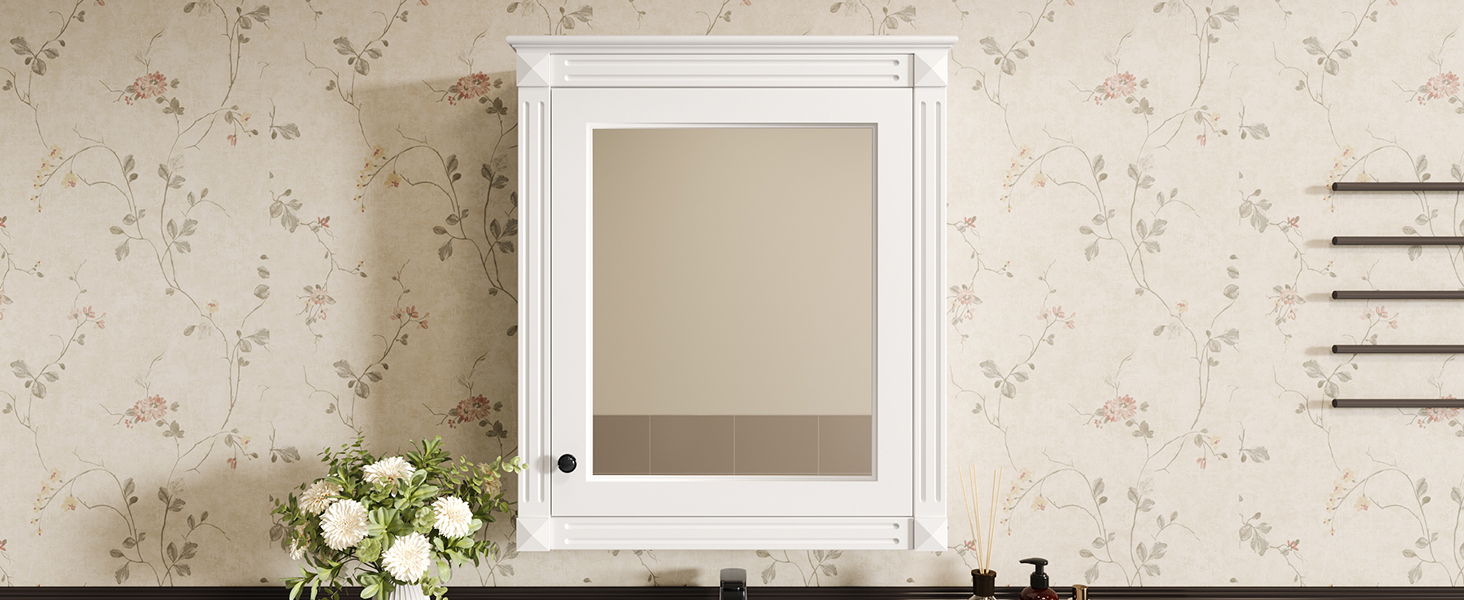 Wall Mounted Bathroom Storage Cabinet With Mirror, Medicine Cabinet With Height Adjustable Shelf