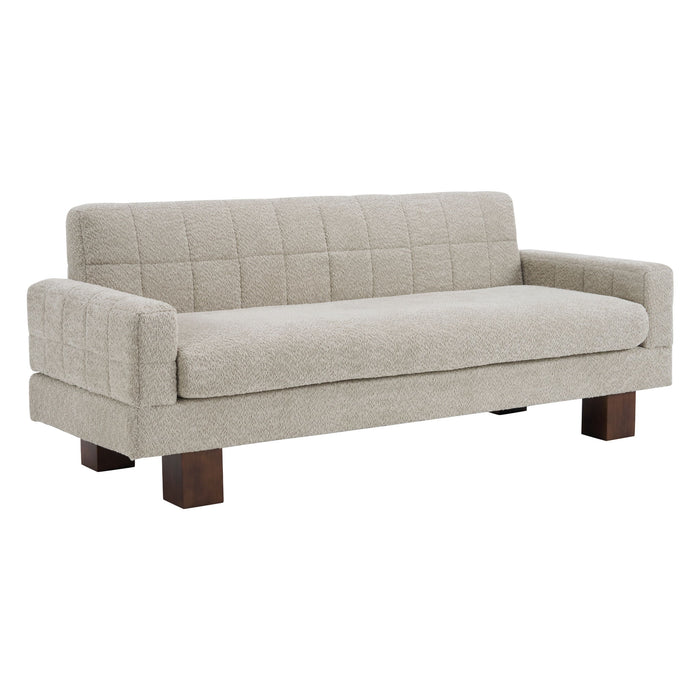 Modern Loveseat Sofa, 2 Seater With Square Arms For Living Room