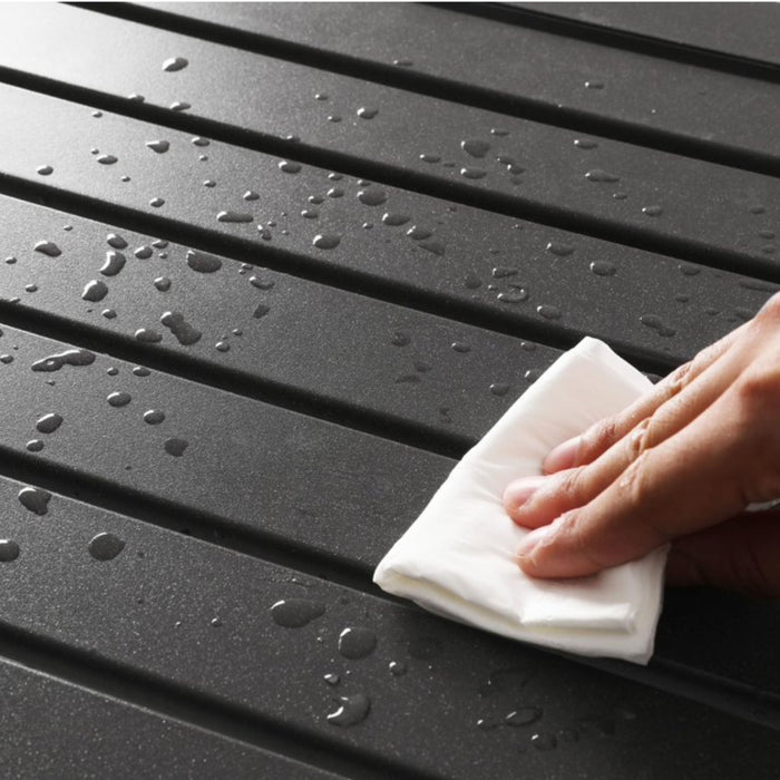 Square 2 Tier All-Weather Outdoor Side Table With Slatted Top