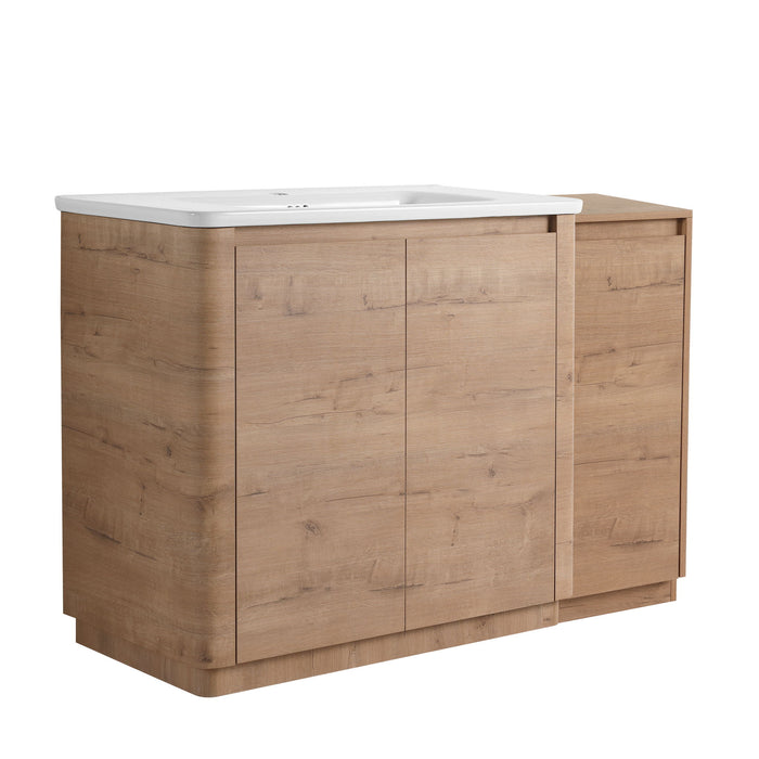 Freestanding Bathroom Vanity With Sink, 1 Small Storage Cabinet, Soft Close Door