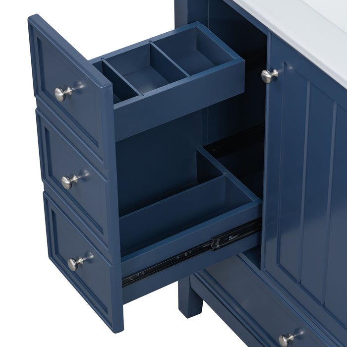 Modern Bathroom Vanity With Sink, 1 Cabinet & 3 Drawers