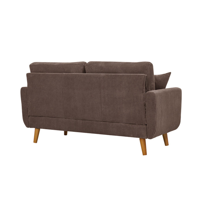 Upholstered Loveseat With Arms And Pillows