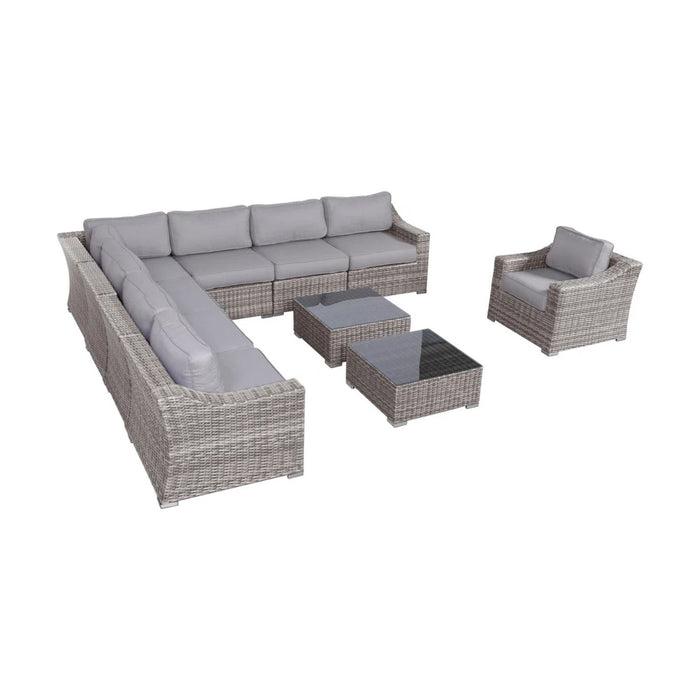 Outdoor Wicker Conversation Set With Cushions, All Weather