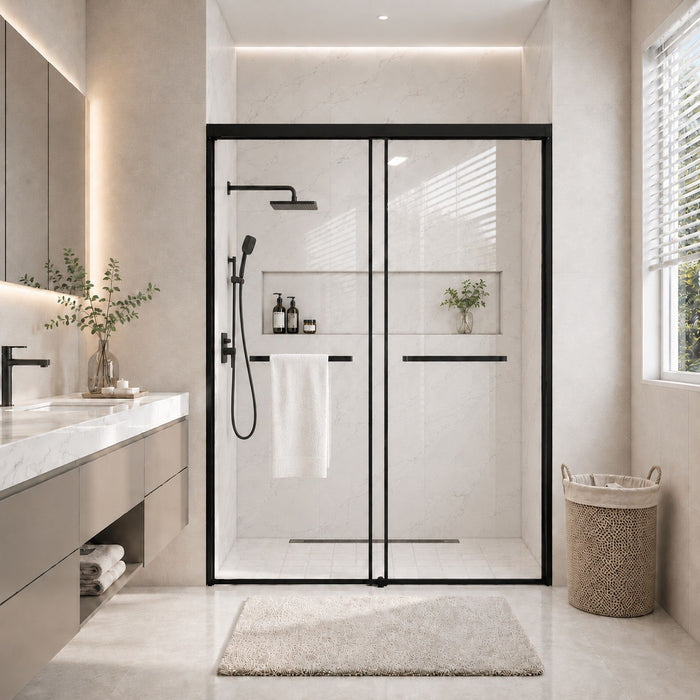 Semi-Frameless Double Sliding Shower Door
