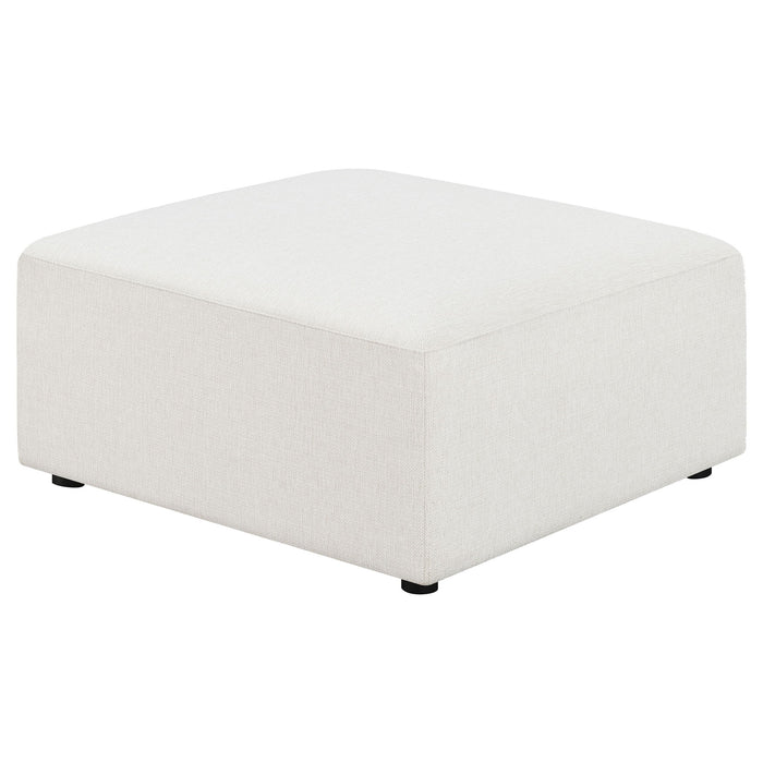 Marlowe - Upholstered Square Ottoman With Soft Sheen - Ivory