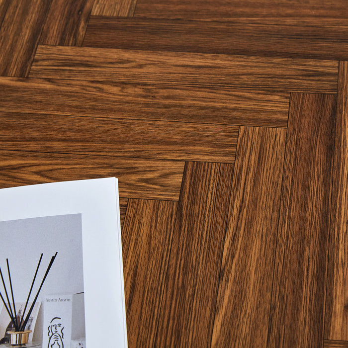 Herringbone Pattern Dining Table A Perfect Match For Modern Minimalist And Industrial Home Styles - Walnut