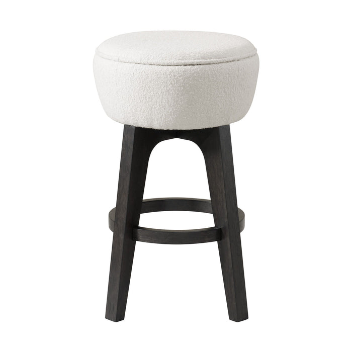 Sutton Place - Backless Bar Stool With Solid Wood Legs - Cream / Cocoa