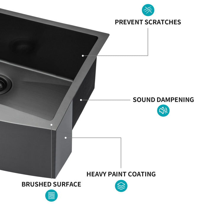 Farmhouse Kitchen Sink, Stainless Steel, Apron Front