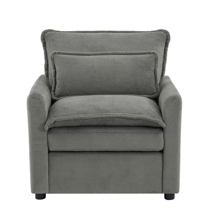Modern Single Seat Accent Chair With Side Storage Pockets