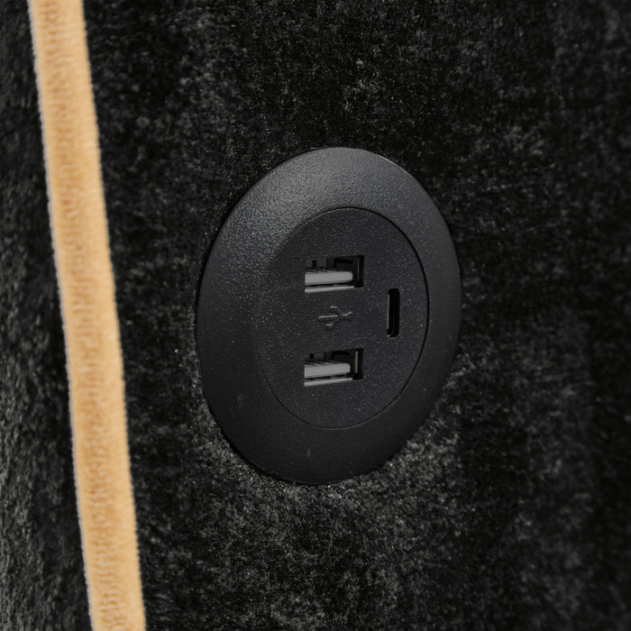 Pull Out Sofa Bed With Adjustable 3 Position Backrest, USB Charging Ports, Side Pockets