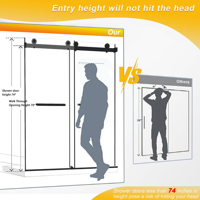 Frameless Double Sliding Shower Door