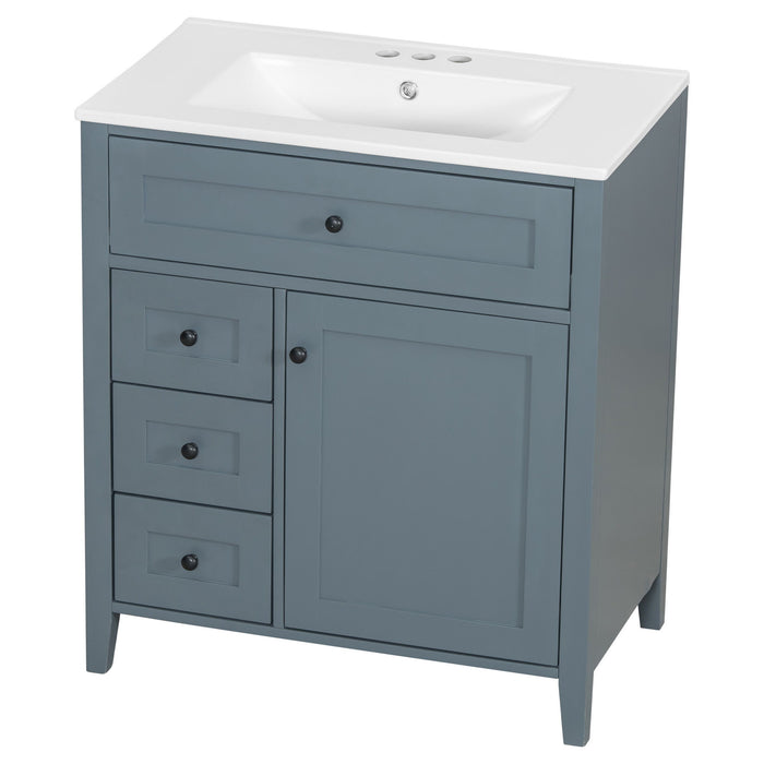 Bathroom Vanity With Sink, 3 Drawers And Adjustable Shelf, Freestanding Storage Unit