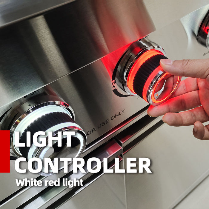 6 Burner 85, 000 Btu Deluxe Gas Outdoor Kitchen Island Grill With Wine Cooler Refrigerator, Rotisserie, Storage Cabinets & Drawers - Silver