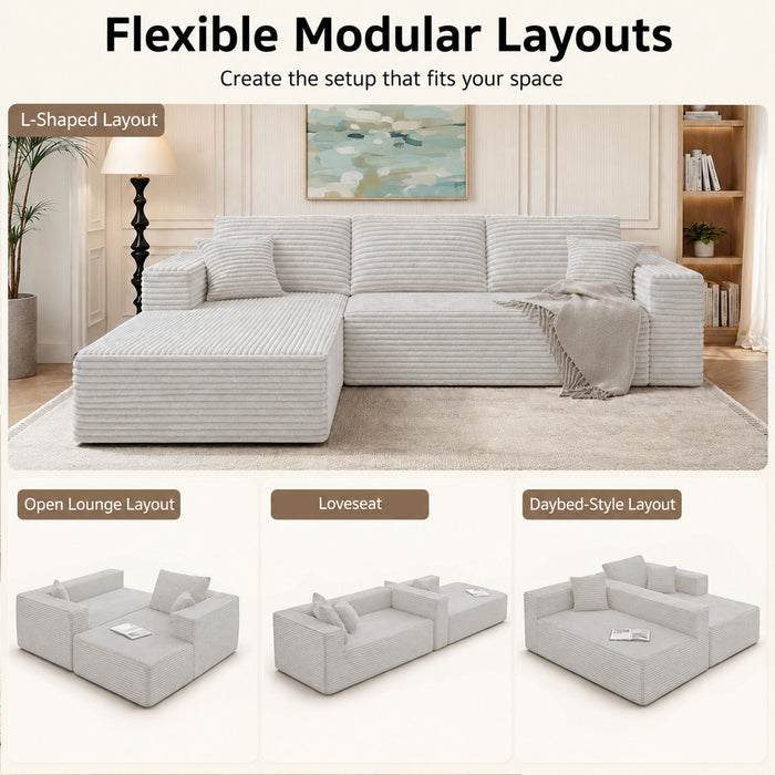 Modern L-Shaped Sectional Sofa With Left Facing Chaise