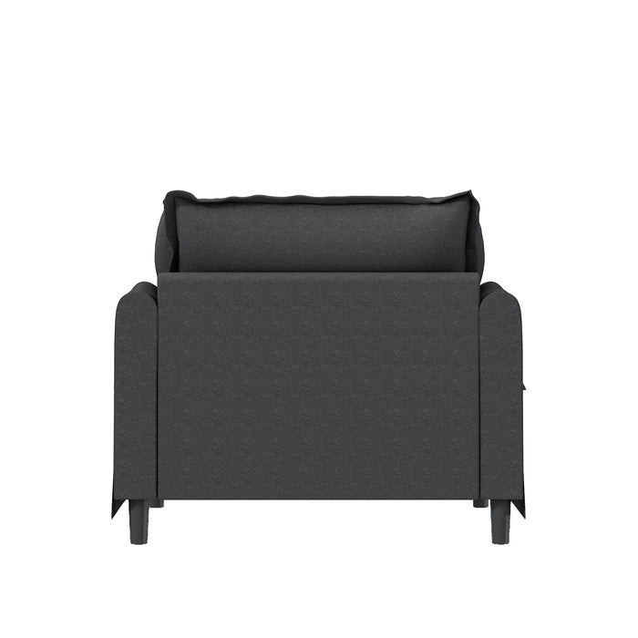 Oversized Single Seat Sofa Module For Modular Sectional Wide Seat, Armchair With Pillows Modern Upholstered Comfy Single Couch Lounge