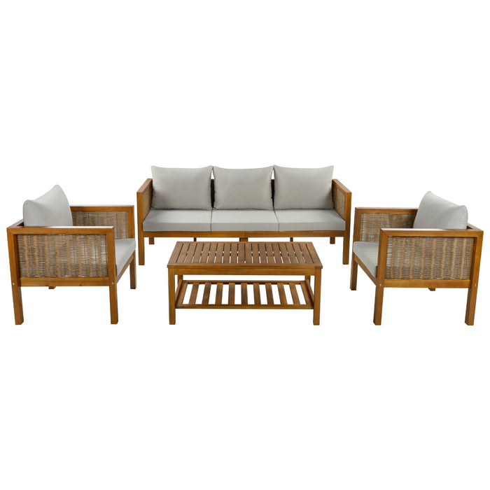 Patio Set Outdoor With Coffee Table And Cushions