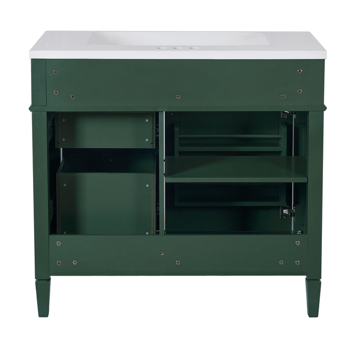 Bathroom Vanity & Top Sink, Modern Bathroom Storage Cabinet With 2 Drawers And A Tip-Out Drawer