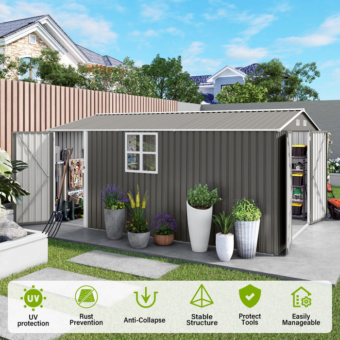 Outdoor Storage Shed With Lockable Doors
